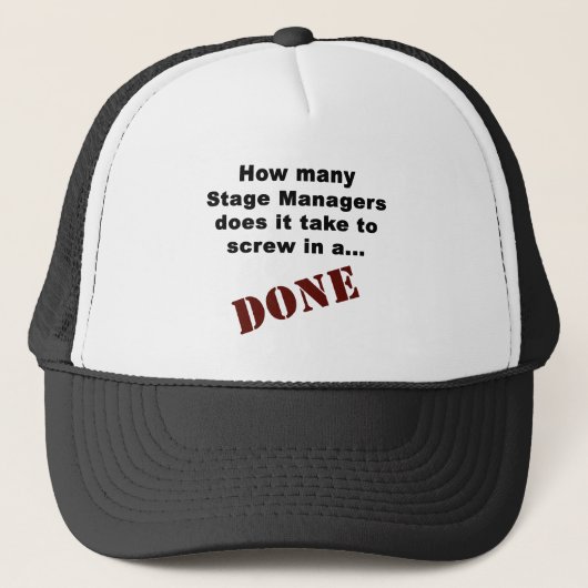 Stage Manager's DONE! Trucker Pet (Voorkant)