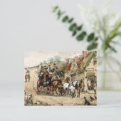 Stagecoach buiten coachingzaal briefkaart (Staand voorkant)