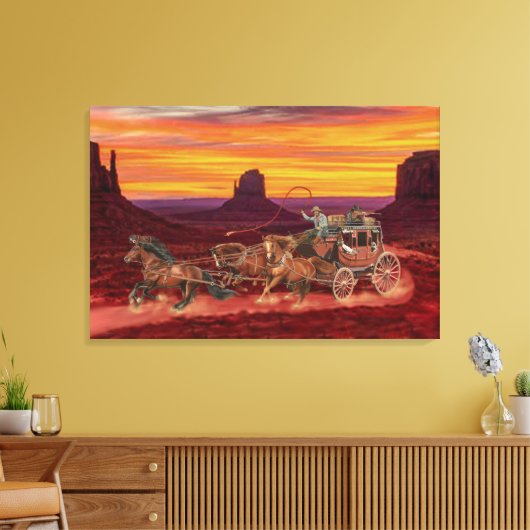 STAGECOACH COWBOYS CANVAS AFDRUK (Insitu (Woonkamer))