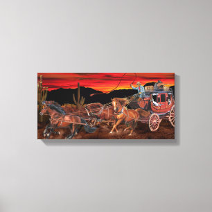 STAGECOACH COWBOYS CANVAS AFDRUK