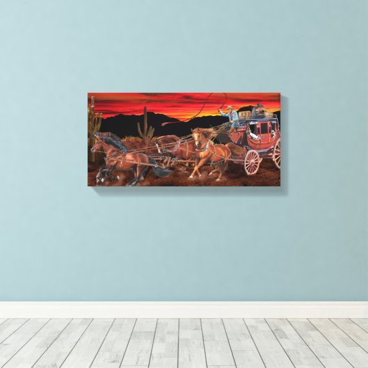 STAGECOACH COWBOYS CANVAS AFDRUK (Insitu (Houten vloer))