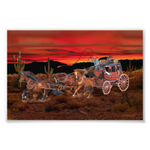 STAGECOACH COWBOYS FOTO AFDRUK