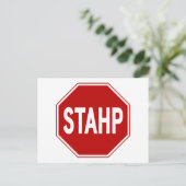 STAHP! Bordjee Briefkaart (Staand voorkant)