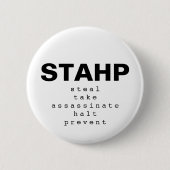 STAHP-knop Ronde Button 5,7 Cm (Voorkant)