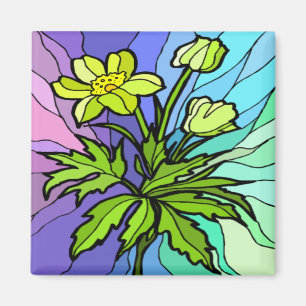 Stain Glass Daisy Magnet Magneet