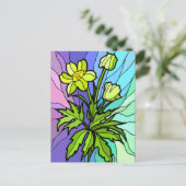 Stain Glass Daisy Post Kaart (Staand voorkant)