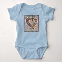 Stain Glass Hearts Baby Bodysuit
