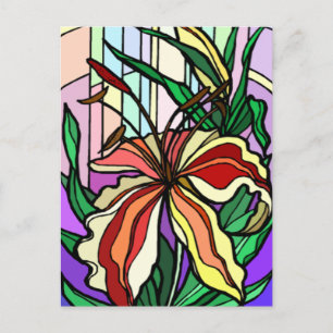 Stain Glass Lily Post Kaart