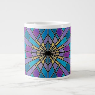Stain Glass Ray Blue en Paars Extra Grote Beker