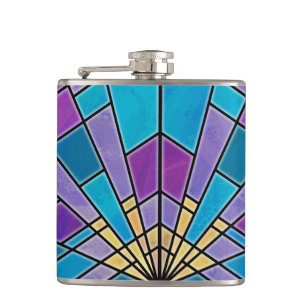 Stain Glass Ray Blue en Paars Heupfles