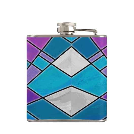 Stain Glass Ray Blue en Paars Heupfles (Achterkant)