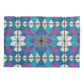 Stain Glass Ray Blue en Paars Kussensloop (Achterkant)