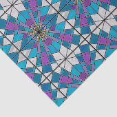 Stain Glass Ray Blue en Paars Tissuepapier (Detail)