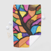 Stain glass tree art  golfhanddoek (Insitu)