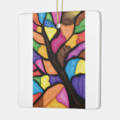 Stain glass tree art keramisch ornament (Links)