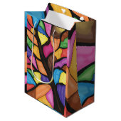Stain glass tree art  medium cadeauzakje (Voorkant Gekanteld)