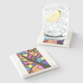 Stain glass tree art  stenen onderzetter (Zijkant)