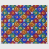 Stained Glass Abstract Red Green Blue Orange Cadeaupapier (Vlak)