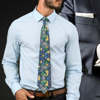 Stained glass and dove classic neck tie stropdas
