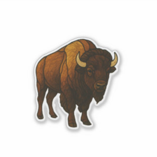 Stained Glass Buffalo Sticker