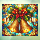 Stained Glass Christmas Bells Window Cling Raamsticker (Vel 3)