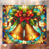Stained Glass Christmas Bells Window Cling Raamsticker (Vel 2)
