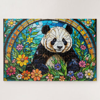 Stained Glass Colorful Giant Panda Jigsaw puzzle