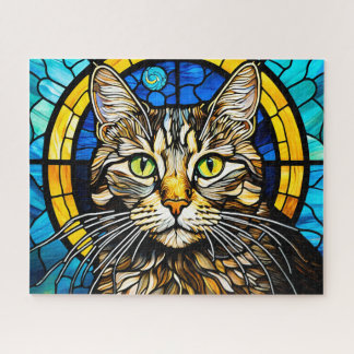 Stained Glass Cute Cat Jigsaw Puzzle Legpuzzel