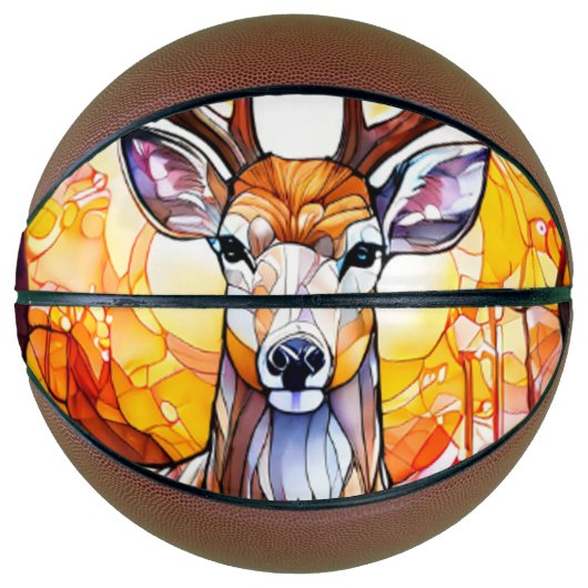 Stained Glass Deer Basketbal (Voorkant)