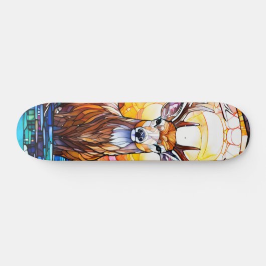 Stained Glass Deer Skateboard (Horizontaal)