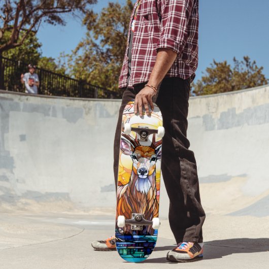 Stained Glass Deer Skateboard (Buiten 2)