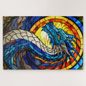 Stained Glass Dragon Jigsaw Puzzle (Horizontal)
