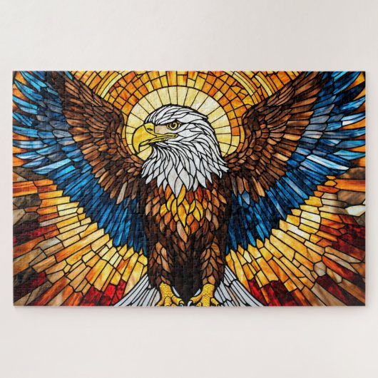 Stained Glass Eagle Jigsaw Puzzle (Horizontal)