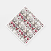 Stained Glass Elegant Red Floral Servet (Hoek)