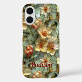 Stained glass flowers beige Case-Mate iPhone case (Achterkant)