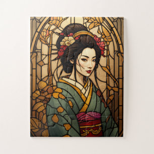 stained glass geisha puzzel