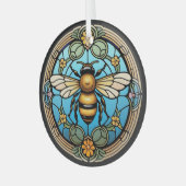 Stained Glass Honeybee Glas Ornament (Voorkant links)