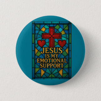Stained Glass Jesus Christian Gift Ronde Button 5,7 Cm