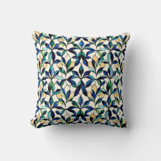 Stained Glass Leaf Throw Pillow Kussen