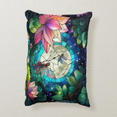 Stained Glass Little Fairy With Dragonfly Accent Kussen (Achterkant (Verticaal))