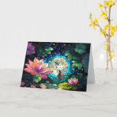 Stained Glass Little Fairy With Dragonfly Kaart (Gele Bloem)