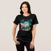 Stained Glass Little Fairy With Dragonfly Tri-Blend Shirt (Voorkant volledig)