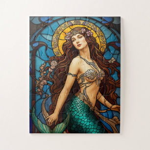 stained glass mermaid puzzel