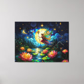 Stained Glass Moonlight Flight Fairy  Canvas Afdruk (Voorkant)