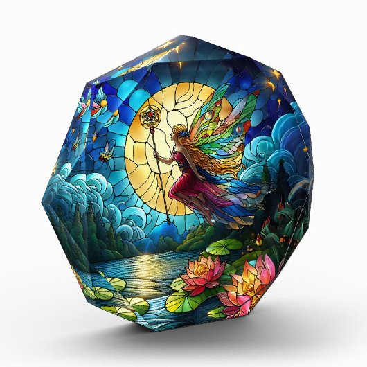 Stained Glass Moonlight Flight Fairy Fotoblokken (Links)