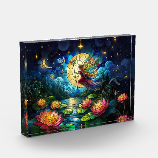 Stained Glass Moonlight Flight Fairy  Fotoblokken (Links)