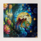 Stained Glass Moonlight Flight Fairy  Legpuzzel (Horizontaal)