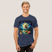 Stained Glass Moonlight Flight Fairy  Tri-Blend Shirt (Voorkant volledig)