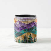 Stained Glass Mountain Sunrise Mug Mok (Midden)