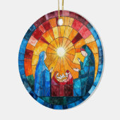 Stained Glass Nativity Scene Christmas Ornament (Links)